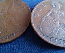 1927 English George V pennies.