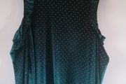 V by Very Green &amp; gold Velvet Cold Shoulder Top. Size 14.