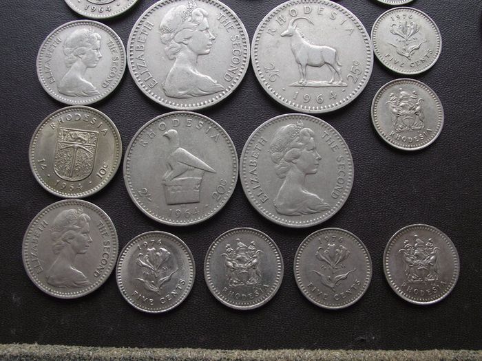 Rhodesia & (Rhodesia & Nyasaland) A Lot of 22 coins (1957-1976)