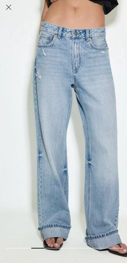 Stradivarius (Zara Group) Tall High Waist Straight Wide Leg Jeans   Size 42 UK 14