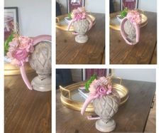 Brand new dusky pink and gold headband headpiece fascinator
