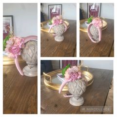 Brand new dusky pink and gold headband headpiece fascinator