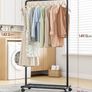 Clothes Rail - Movable Clothes Rack with Bottom Shoes Shelf, Heavy-Duty Clothing Rail for Hanging Clothes, Coats, Dresses, Clothes Rail for Bedroom, Closet, Laundry (Black, Image 2