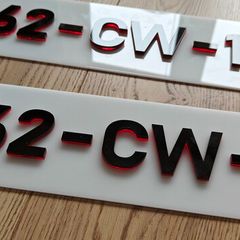 3D acrylic registration plate personalized