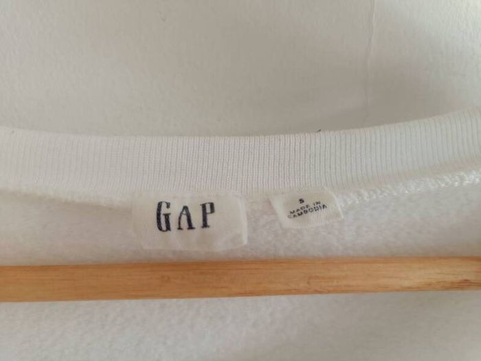 GAP Logo Crewneck Sweatshirt - White & Navy - Size S