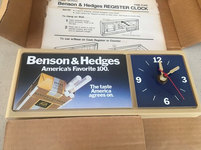 Benson & Hedges Clock Desk or Wall