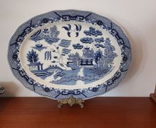 Beautiful Large Willow Pattern Turkey Platter, Made in Japan, Would Hold a Whopper Turkey!