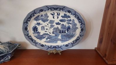 Beautiful Large Willow Pattern Turkey Platter, Made in Japan, Would Hold a Whopper Turkey!