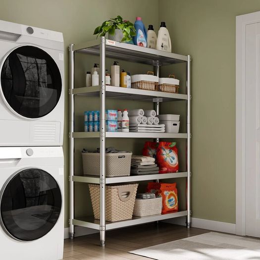 Stainless Steel Kitchen Shelves 5-Tier Units And Storage Adjustable Shelf