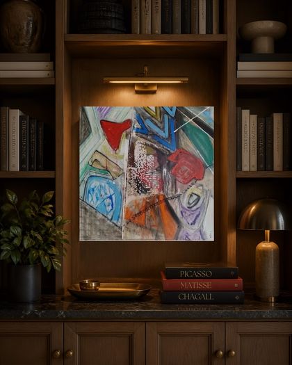 Original Painting Original Art Office Art Mid Century Style Art