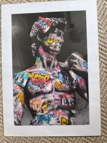 Graffiti Michelangelo's David picture unframed