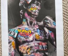 Graffiti Michelangelo's David picture unframed