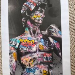Graffiti Michelangelo's David picture unframed
