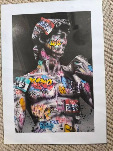Graffiti Michelangelo's David picture unframed