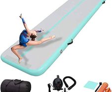 SPRING SALE | Air Gymnastics Track Tumbling Mat/Inflatable Gymnastics Tumble Track Gym Mat for Home Use/Training/Cheerleading/Yoga/Water Fun