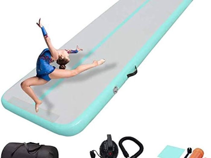 NEW SALE 3M/4M/5M/7M Air Gymnastics Track Tumbling Mat/Inflatable Gymnastics Tumble Track Gym Mat for Home Use/Training/Cheerleading/Yoga/Water Fun