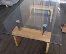 Stylish Two tier glass coffee table in excellent condition