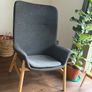 VEDBO High-back armchair, Gunnared dark grey Image 2