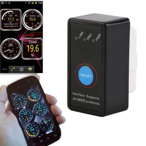 Mini V2.1 ELM327 Bluetooth Scan Scanner Tool Code Reader ELM 327 OBD2 OBD ii CAN-BUS Diagnostic tool Car Scanner Switch Works on Android Symbian Windows Power on off button