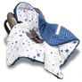 Beautiful handmade double-sided car seat blanket with hood Image 4