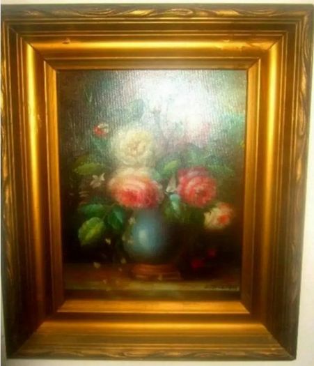 Vintage Victorian Oil Siigned 'C. Josephin'