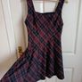 Square Neck Plaid Flared MIni Dress Image 4