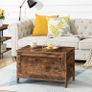 Storage Chest Trunk, Wooden Storage Box, Large Toy Chests with Lid, Toy Box Organizer Unit, Bed End Storage Bench, Shoe Bench, Entryway, Hallway, Bedroom, Rustic Brown (FREE POSTAGE) Image 5