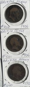 1906 Edward VIII Pennies x 3