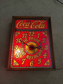 Coca Cola Lighted Liberty Clock Sign Very Rare