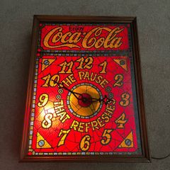 Coca Cola Lighted Liberty Clock Sign Very Rare