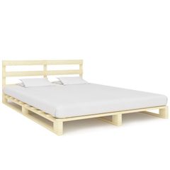 Pallet Bed Frame Solid Pine Wood 200x200 cm