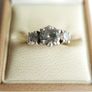 Vintage 925 Sterling Silver Three Stone Ring - size N - 5,2g Image 2