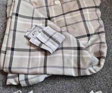 Check curtians and double duvet