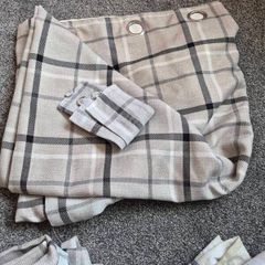 Check curtians and double duvet