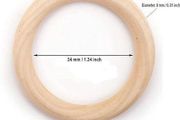 Natural Wood Circle 50mm 20pcs