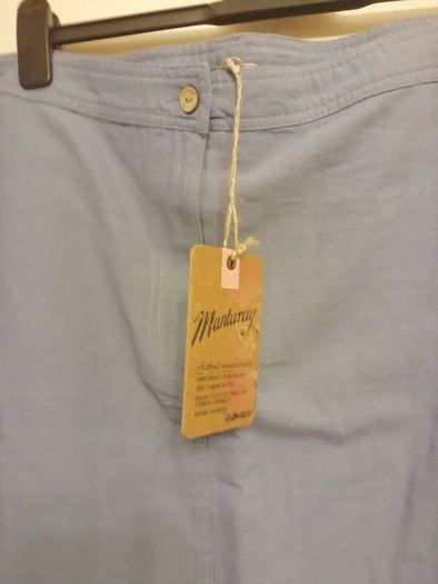Mantaray Blue Canvas Cotton Knee Length A-line Skirt New With Tags RRP 35 Euro. Size  UK26