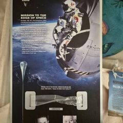 Felix Baumgartner Red Bull Stratos Spave Jump - piece of balloon, damaged, mounted on metal