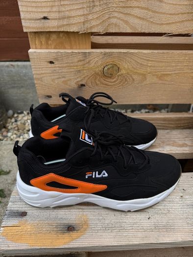 FILA Ray Tracer Black/Orange Sneakers Size UK 10
