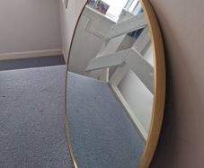 Mirror large round gold rimmed