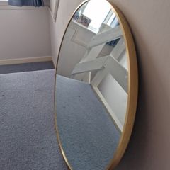 Mirror large round gold rimmed