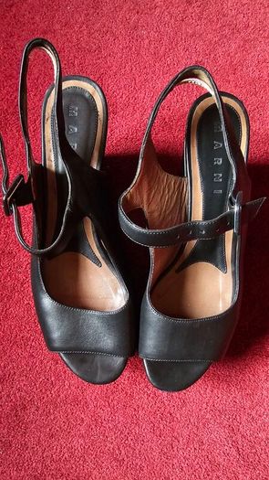 Marni black sandals platforms wedges 38