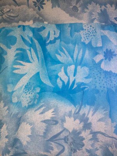 Vintage 80s blue floral midi dress size Small Cowl neckline Postage included