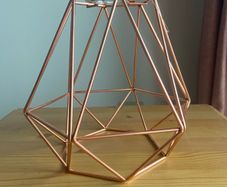 Industrial style geometric wire lamp shade