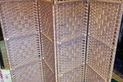 Large 4 Panel Woven Wicker Style Folding Room Divider Screen