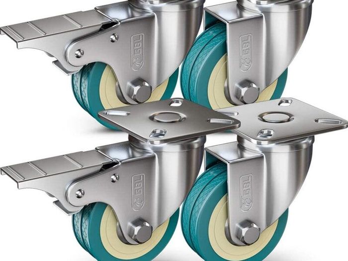 200KG Heavy Duty Castor Wheels for Trolleys & Furniture