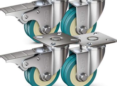200KG Heavy Duty Castor Wheels for Trolleys & Furniture