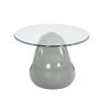 Coffee Table with Oval Glass Top High Gloss Grey Image 3