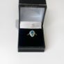Vintage 9ct Yellow Gold Aquamarine & Cubic Zirconia Cluster Ring Image 4