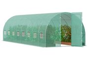 Walk-in Tunnel Greenhouse 27.38x9.5x7.38ft Galvanized Frame PE Cover Green