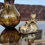 Vintage MCM Solid Brass Small Kitty Cat in a Boot Whimsical Sculpture Image 9